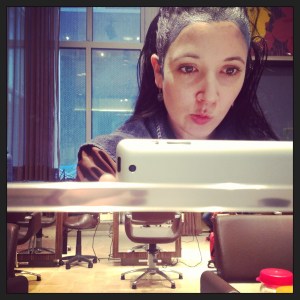 Me getting the treatment down two weeks ago or so.