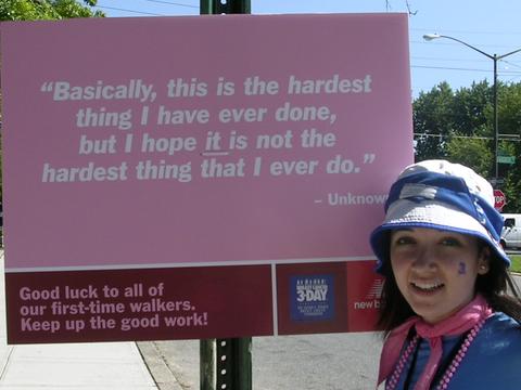 My first 3-day, 60-mile walk in 2004