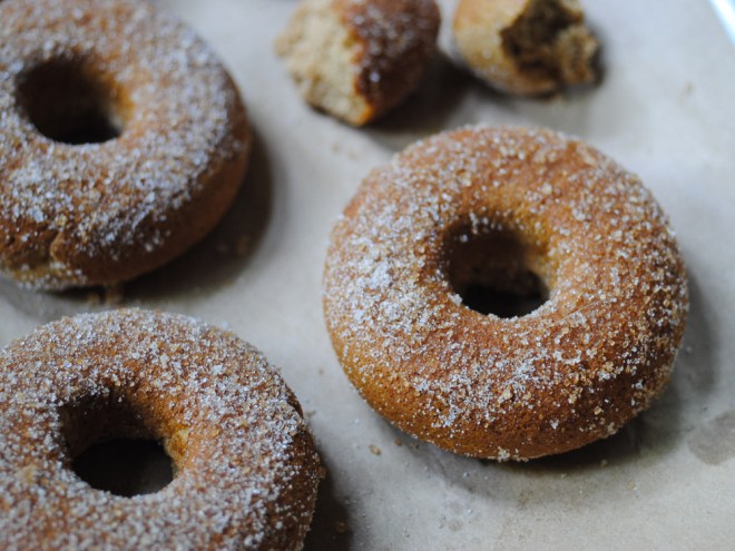 My favorite batch - baked, brushed with more cider and slightly sugared.